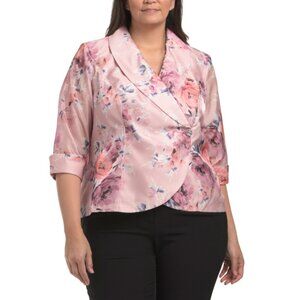 ALEX EVENINGS Blush Multi Plus Blouse